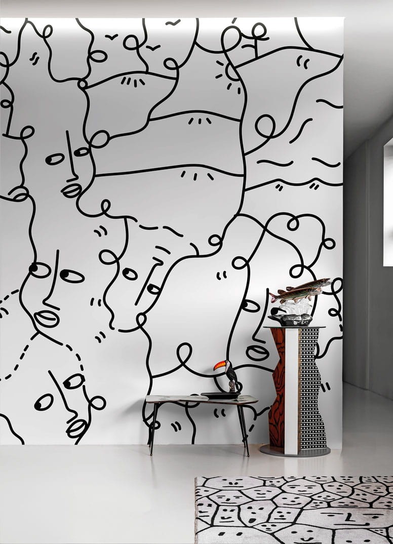 London Art 24040 1 Exclusive Wallpaper 24 South east - mural w minimalistyczne twarze