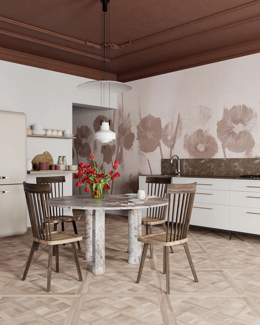 Inkiostro Bianco INKCATO2401 White Paper Soft - mural w kwiaty