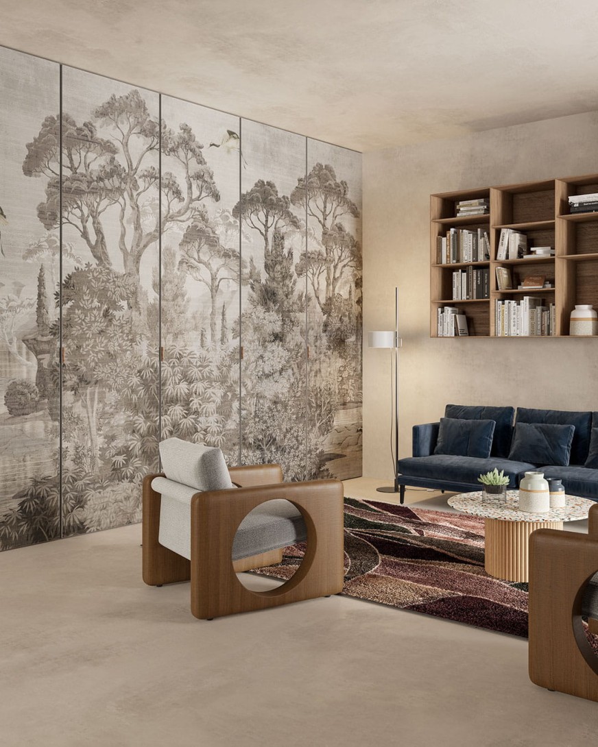 Inkiostro Bianco INKNALA2401 White Paper Laguna - mural w roślinny krajobraz