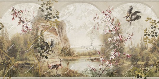 Inkiostro Bianco INKOAOA2401 White Paper Incantatus Lacus - mural w roślinny krajobraz