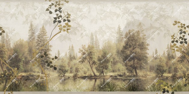 Inkiostro Bianco INKOAOA2403 White Paper Incantatus Lacus - mural w roślinny krajobraz