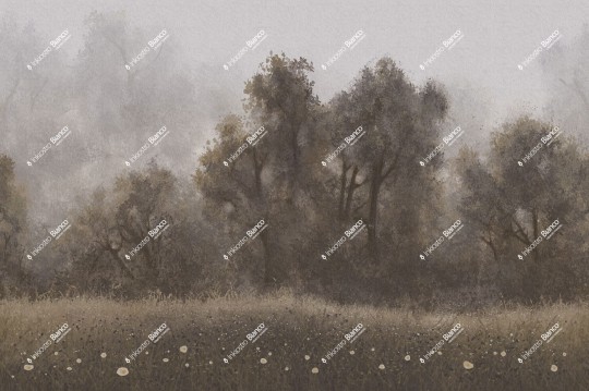 Inkiostro Bianco INKSISN2402 White Paper Italian Landscape - mural w roślinny krajobraz