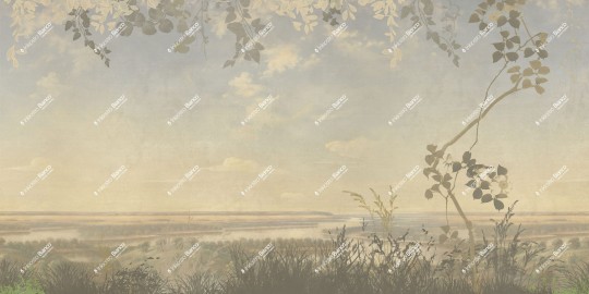 Inkiostro Bianco INKCKSO2401 White Paper Distantiam Prospectus - mural w roślinny krajobraz