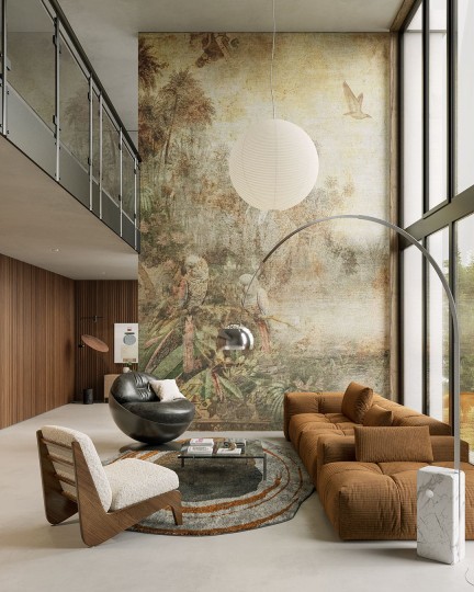 Inkiostro Bianco INKOTIO2401 White Paper Evanescence - mural w roślinny krajobraz