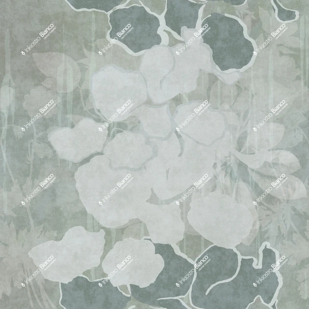 Inkiostro Bianco INKNVUN2402 White Paper Maxiflower - mural w roślinny motyw w abstrakcyjnym stylu
