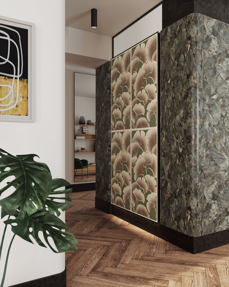 Inkiostro Bianco INKANOE24C2M2LD White Paper Biloba - panel w roślinny wzór