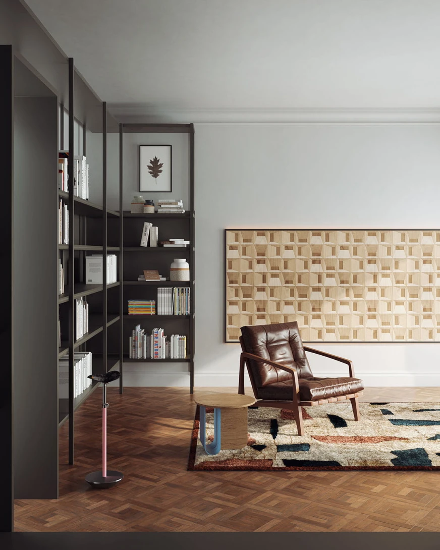 Inkiostro Bianco INKLEOB24C1M2LD White Paper Blocks - panel w geometryczny i trójwymiarowy motyw