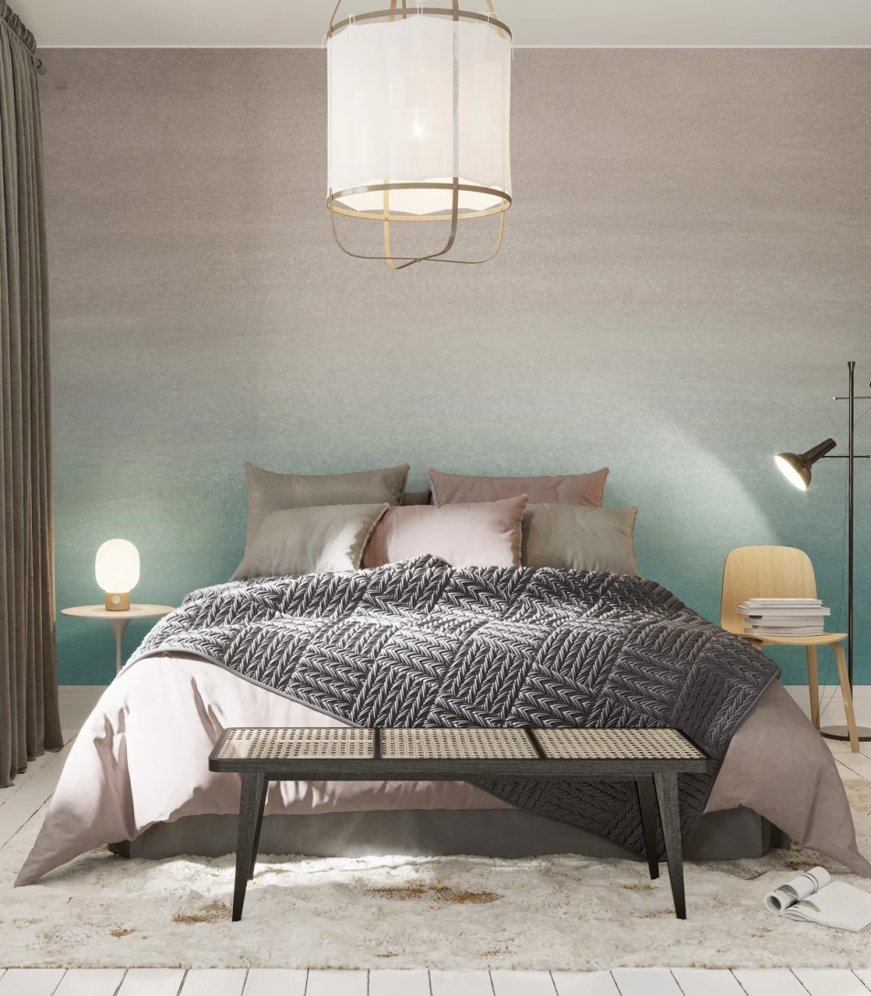 Wallcolors TAP-7295 Basic Turquoise Fogg - mural w motyw ombre