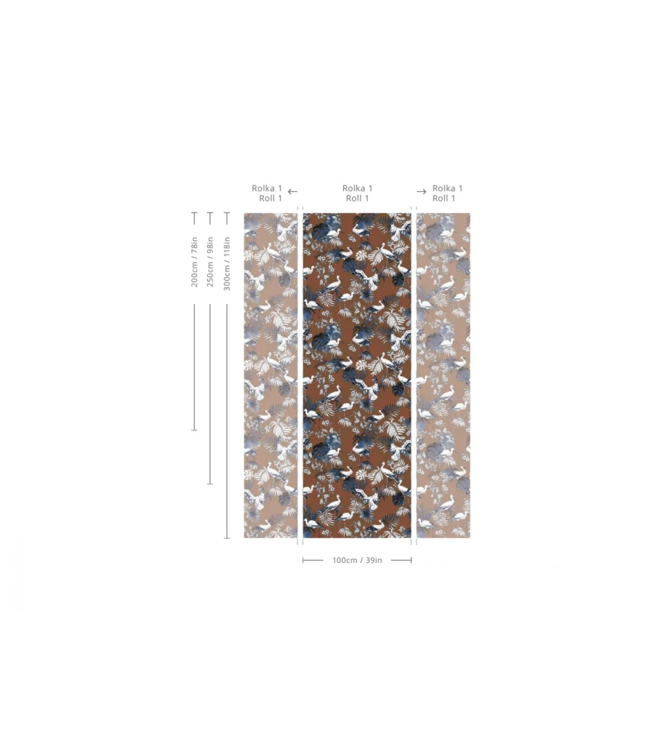 Wallcolors TAP-7942 Basic Storks Red - mural w bociany