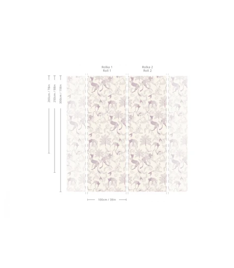 Wallcolors TAP-8992 Kids World Mythical Animals Pink - mural z motywem mitologicznym