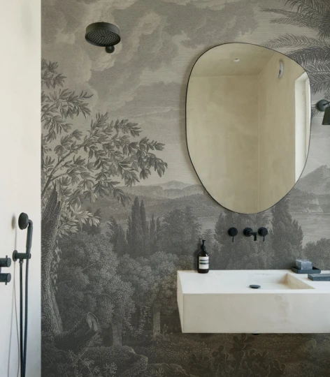 Wallcolors TAP-9007 Vintage Therapy Tropical Volcano Vista - mural w egzotyczny pejzaż