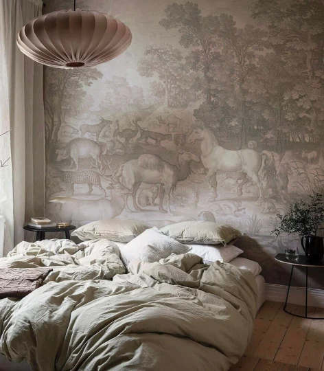 Wallcolors TAP-9016 Vintage Therapy Fauna Fresco Beige - mural w zwierzęta