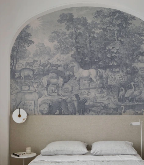 Wallcolors TAP-9017 Vintage Therapy Fauna Fresco Blue - mural w zwierzęta