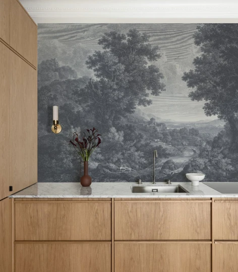 Wallcolors TAP-9000 Vintage Therapy Picturesque Valley Of Serenit Blue - mural w krajobraz