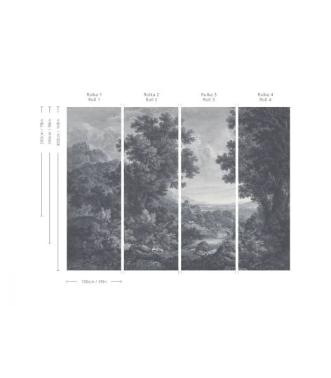 Wallcolors TAP-9000 Vintage Therapy Picturesque Valley Of Serenit Blue - mural w krajobraz