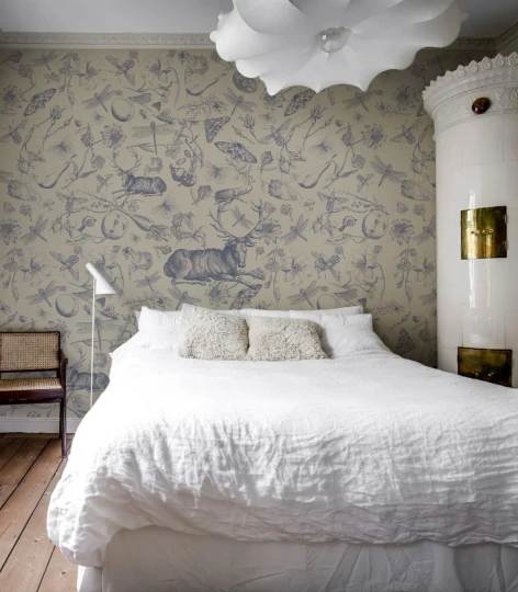 Wallcolors TAP-9011 Vintage Therapy Vintage Botanic Blue - mural w botaniczne rysunki