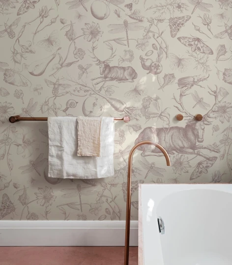 Wallcolors TAP-9013 Vintage Therapy Vintage Botanic Pink - mural w botaniczne rysunki