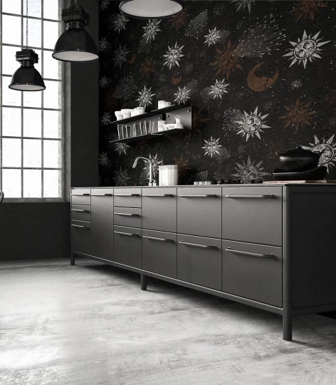 Wallcolors TAP-8419 Vintage Therapy Moon And Sun Red - w księżyce i słońca