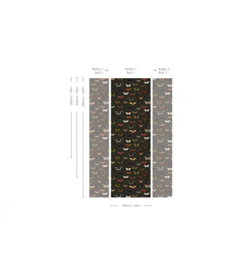 Wallcolors TAP-8987 Animals Kingdom Colorful Butterfly Green - mural w motyle