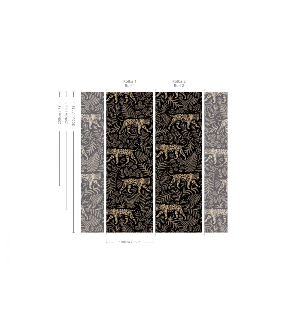 Wallcolors TAP-6171 Animals Kingdom Camouflaged Tiger - mural w roślinny motyw i tygrysy