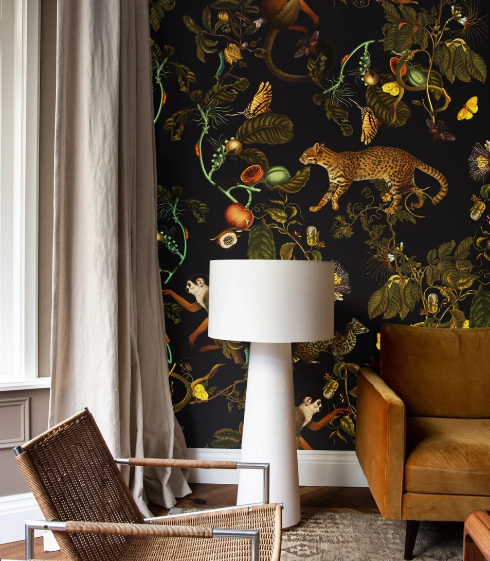 Wallcolors TAP-8597 Animals Kingdom Magic Forest - mural w roślinny motyw i dzikie koty