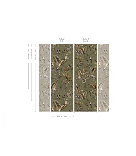 Wallcolors TAP-8056 Animals Kingdom Jungle Team - mural w roślinny motyw i zwierzęta