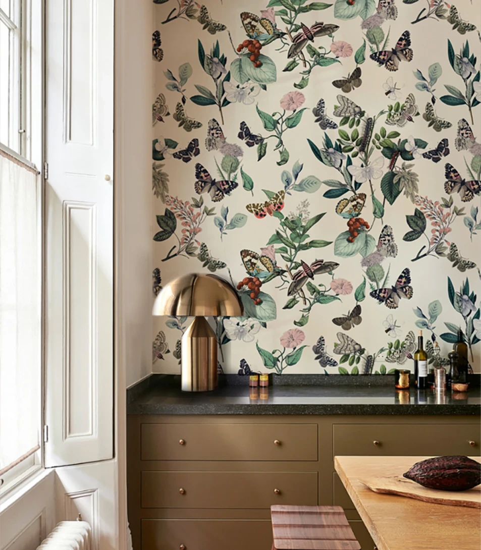 Wallcolors TAP-8890 Animals Kingdom Butterfly Rowan - mural w roślinny motyw i motyle