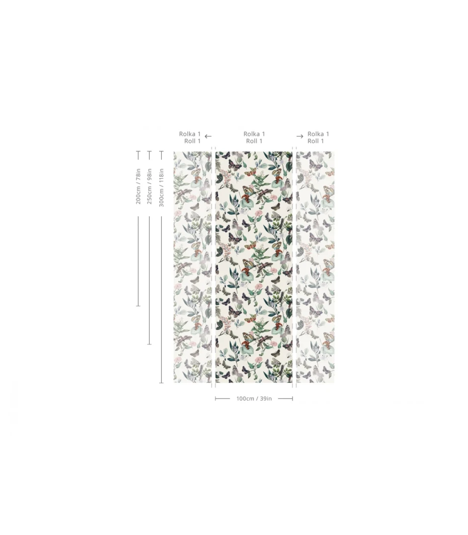 Wallcolors TAP-8890 Animals Kingdom Butterfly Rowan - mural w roślinny motyw i motyle