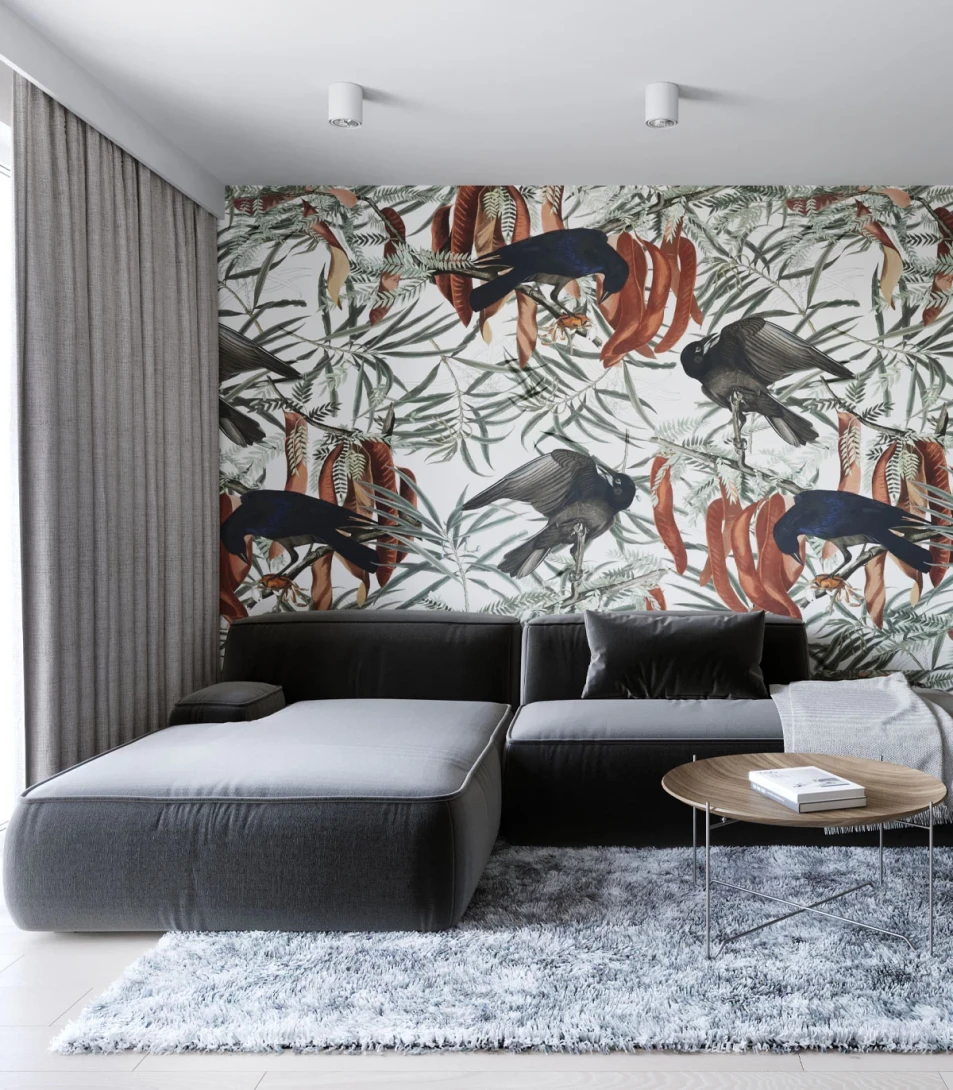 Wallcolors TAP-6215 Animals Kingdom Crows - mural w roślinny motyw i ptaki