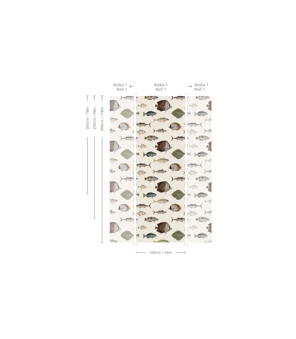 Wallcolors TAP-4368 Animals Kingdom Under The Sea Beige - mural w ryby
