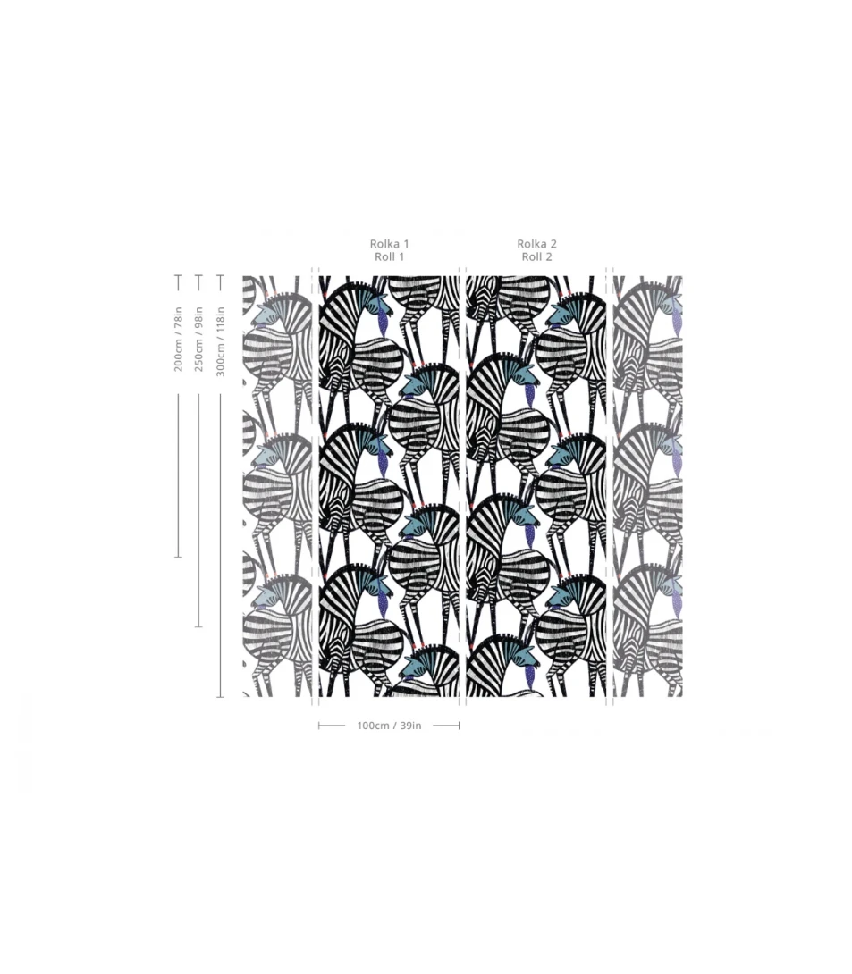 Wallcolors TAP-7637 Animals Kingdom Dancing Zebras - mural w zebry