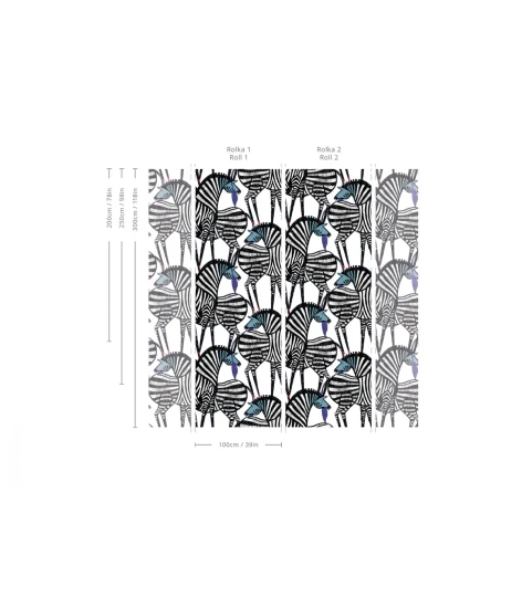 Wallcolors TAP-7637 Animals Kingdom Dancing Zebras - mural w zebry
