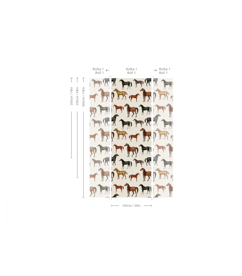 Wallcolors TAP-4358 Animals Kingdom Horses Beige - mural w konie