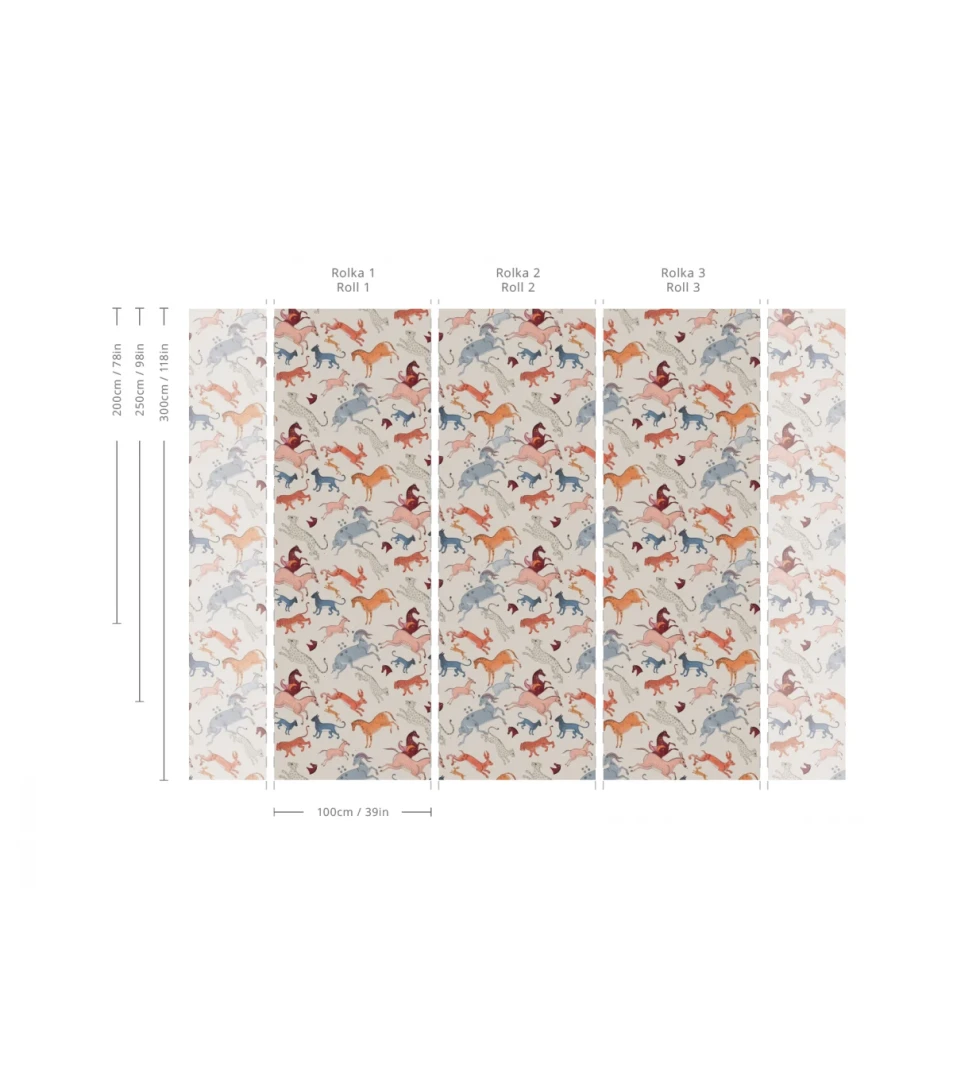 Wallcolors TAP-8807 Animals Kingdom Oriental Animals Beige - mural w mityczne zwierzęta