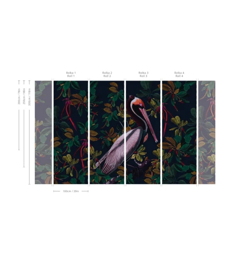 Wallcolors TAP-8106 Animals Kingdom Night Pelicans - mural w pelikana
