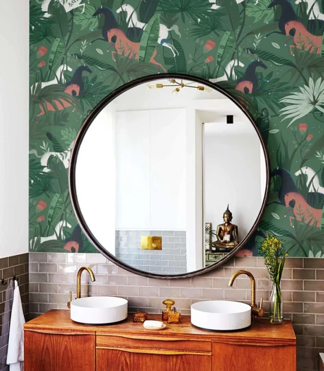 Wallcolors TAP-8416 Animals Kingdom Dream Horses Green - mural w konie