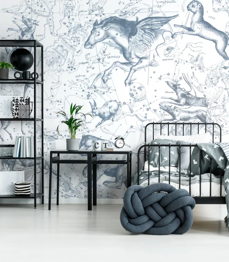 Wallcolors TAP-8105 Animals Kingdom Astral Blue - mural w motyw astralny i zwierzęta