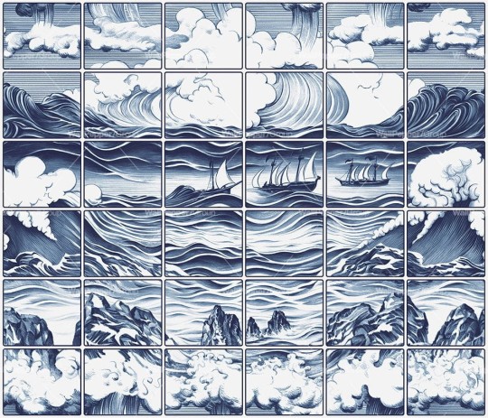 Wallpepper RC-05-B Riccardo Capuzzo Sea majolica - mural w fale