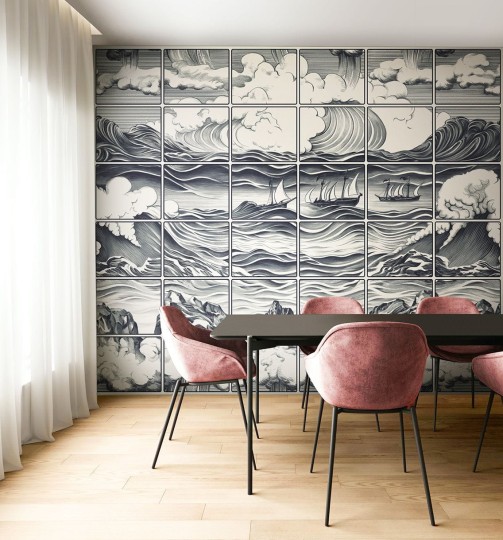 Wallpepper RC-05-B Riccardo Capuzzo Sea majolica - mural w fale