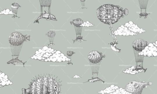 Wallpepper RC-01-B Riccardo Capuzzo Large montgolfiers - mural w ryby