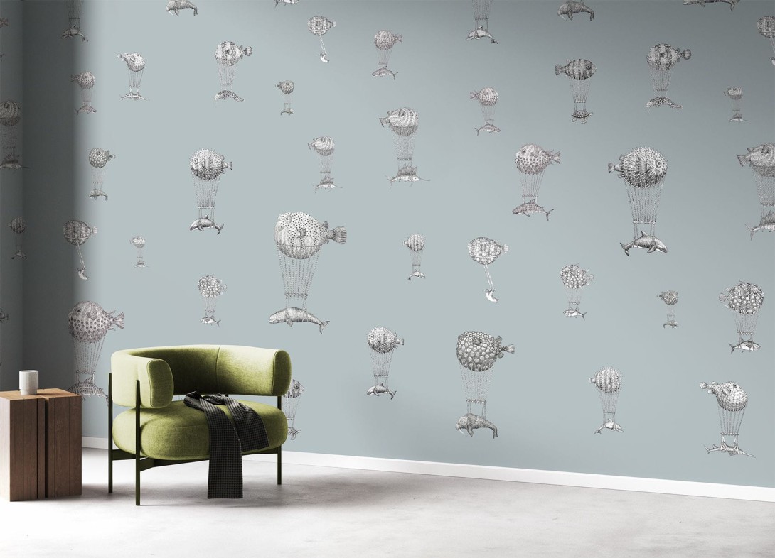 Wallpepper RC-11-B Riccardo Capuzzo Fish montgolfiers - mural w ryby