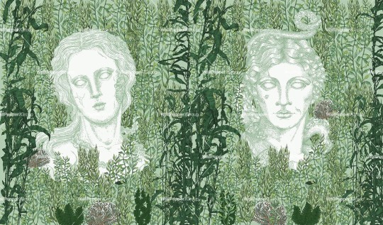 Wallpepper RC-10-A Riccardo Capuzzo Atlantis statues - mural w motyw antycznych rzeźb i rośliny