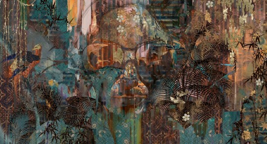 Muance MU15001 Edition 5 Lush Dreamy Dusk - mural w abstrakcyjny roślinny wzór