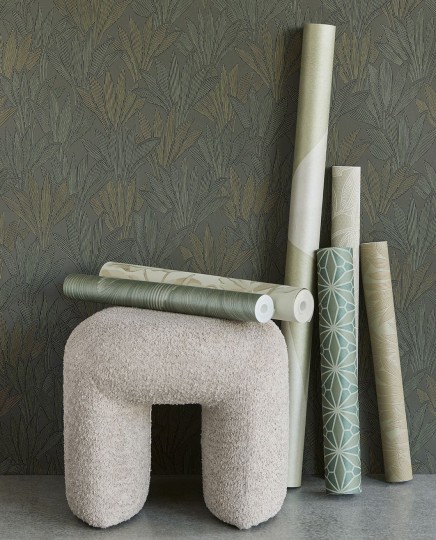 Eijffinger 340152 Gilded - tapeta w roślinny motyw w stylu art deco