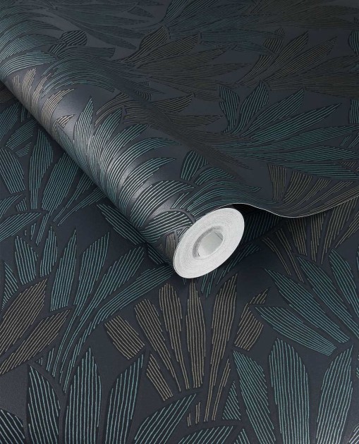 Eijffinger 340153 Gilded - tapeta w roślinny motyw w stylu art deco