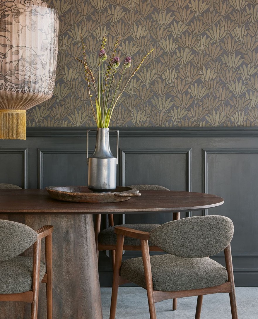 Eijffinger 340153 Gilded - tapeta w roślinny motyw w stylu art deco