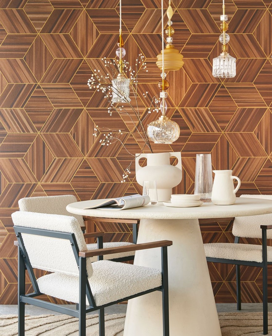 Eijffinger 340181 Gilded - mural w geometryczny wzór