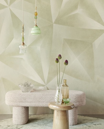 Eijffinger 340185 Gilded - mural w geometryczny wzór z trójwymiarowym efektem