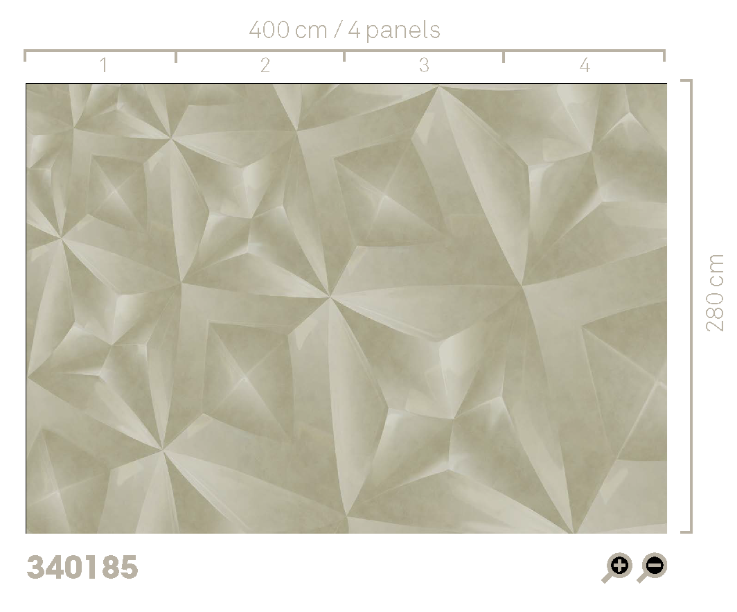 Eijffinger 340185 Gilded - mural w geometryczny wzór z trójwymiarowym efektem