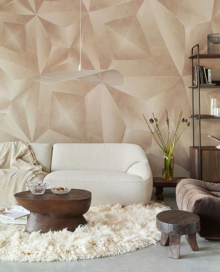 Eijffinger 340186 Gilded - mural w geometryczny wzór z trójwymiarowym efektem